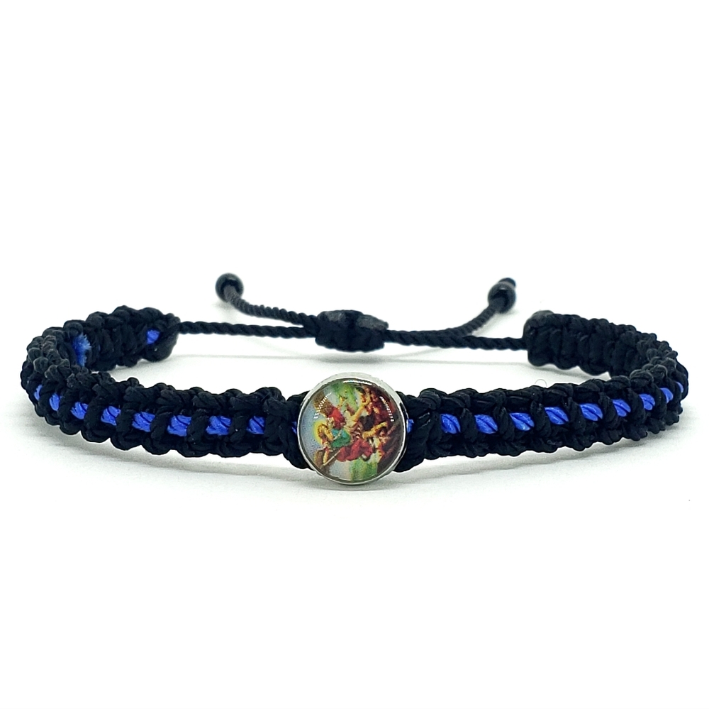St. Michael the archangel police bracelet,San Miguel archangel thin blue line